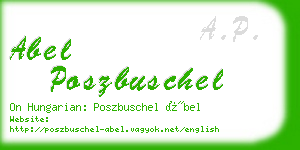 abel poszbuschel business card